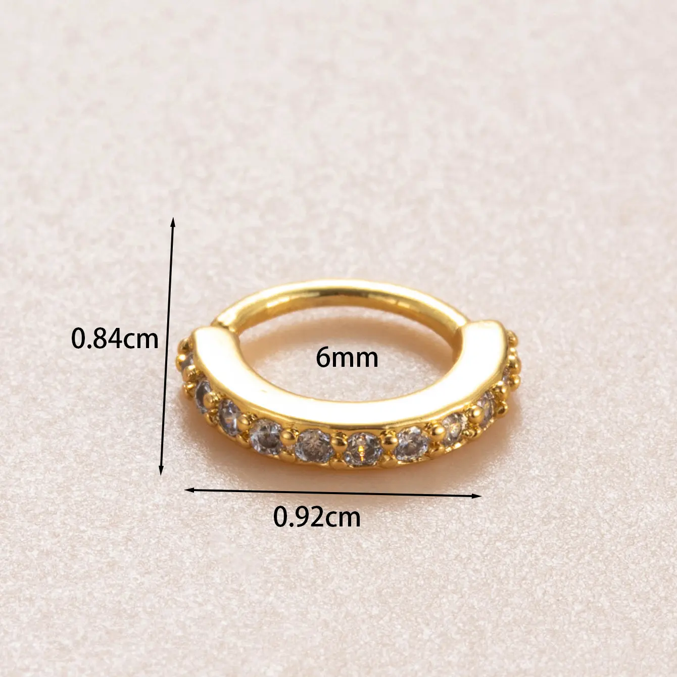 1 Piece Simple Series  Copper  18K Gold Plated Zircon Women's Hoop Earrings h5 